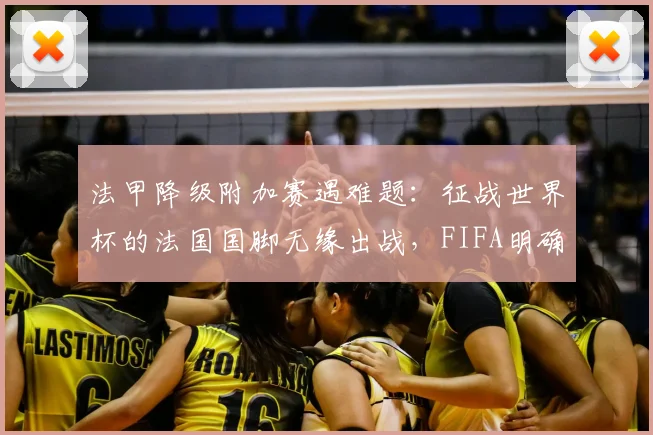 法甲降级附加赛遇难题：征战世界杯的法国国脚无缘出战，FIFA明确拒绝豁免请求